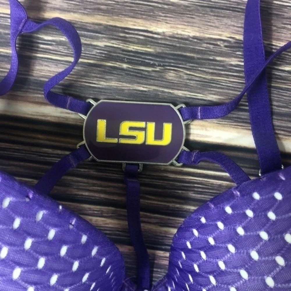 NUYU LSU Tigers Louisiana State University Purple Yellow NEW Womens Bra Size 34B
